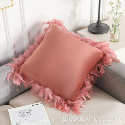 Custom Satin Cushion Covers New velvet tassel piping cushion cover Factory
